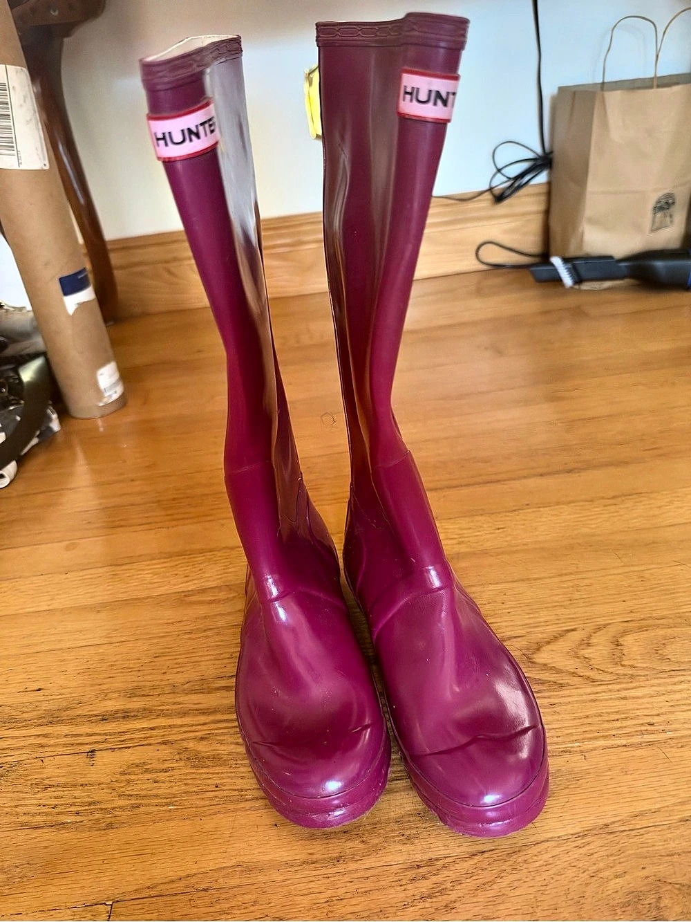 Hunter Original Gloss Tall Rain Boots Purple